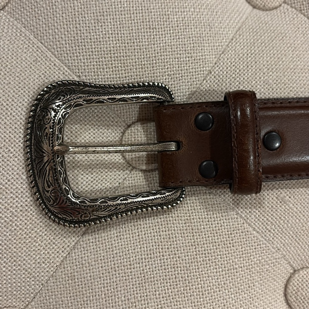 Justin Mens Fenced In Western Belt Size 36 - Picture 3 of 7
